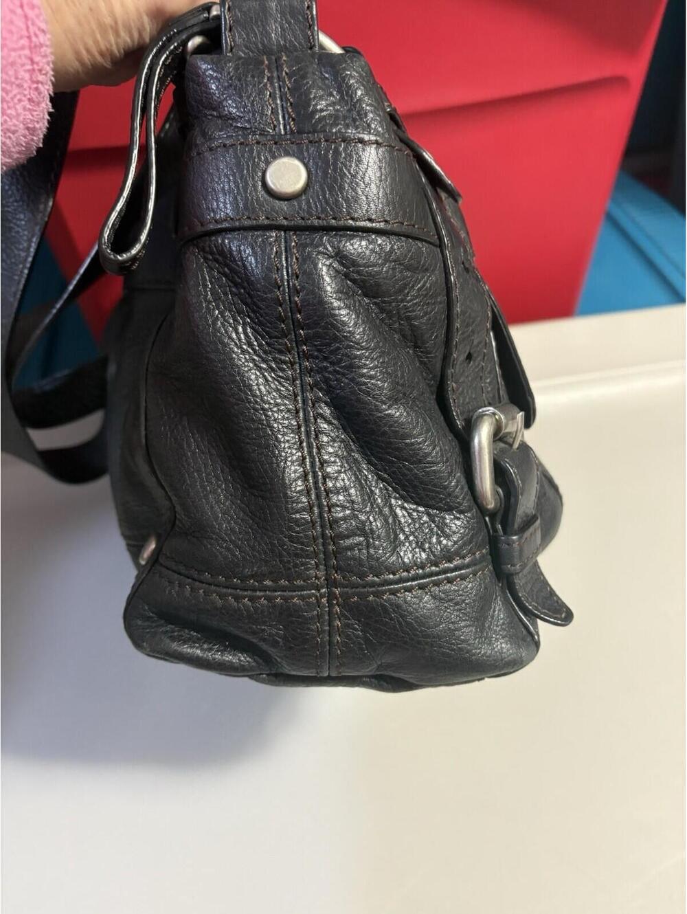 FOSSIL LONG LIVE VINTAGE BLACK LEATHER Shoulder Bag. Lots Of Space - Picture 5 of 16